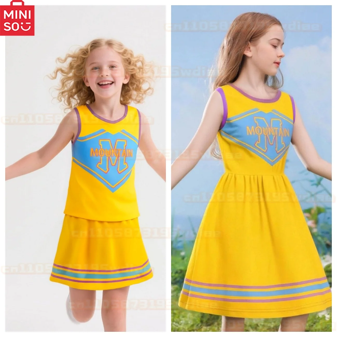 

MINISO Girls Zombies4 Halloween Costumes Girls Cosplay Costume Cute cartoon style Girls Cheerleading skirt set COSPLAY