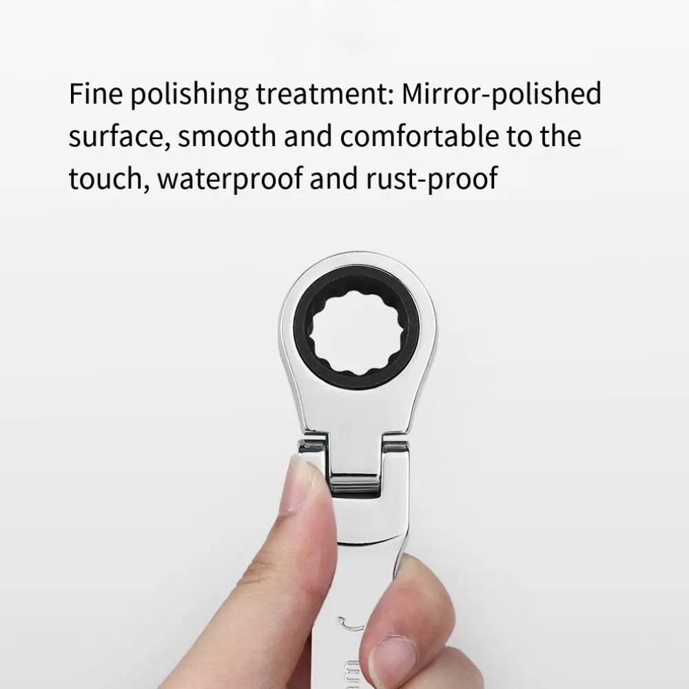 Compact Appearance Ratchet Spanner Metal Material Foldable Design Ratchet Wrench 180 Degree Rotatable 4 Colors Available