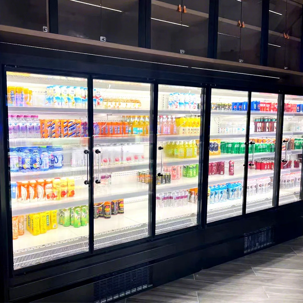 Customized Supermarket Upright Air Curtain Display Refrigerator Multideck Open Chiller for Vegetables and Dairy Equipment