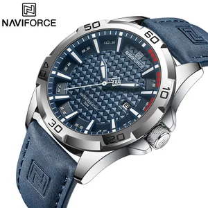 NAVIFORCE İzle kuvars su geçirmez erkek deri band bilek izle spor erkekler, moda marka Bu saat için en iyi 10 satış-no. 4