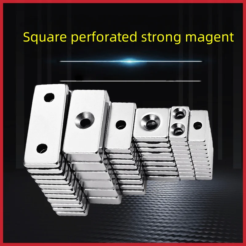 

10pcs/lot N52 Square Strong Perforated Magent, 10-30 mm in diameter, suitable for refrigerators, offices, and handheld devices.