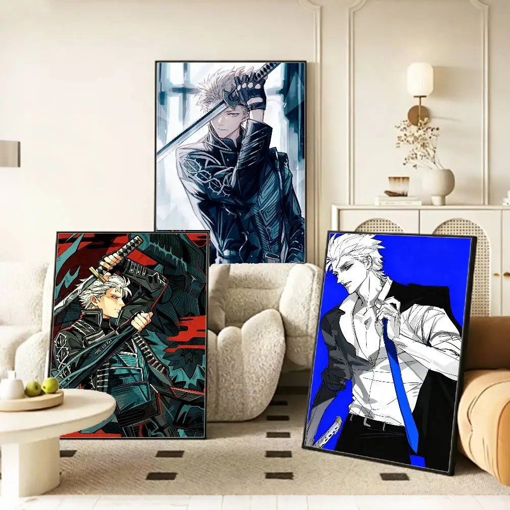 Game V-Vergil Devil May Cry  Poster HD Self Adhesive Waterproof Wall Art Ideal for Home Office Dorm Gift