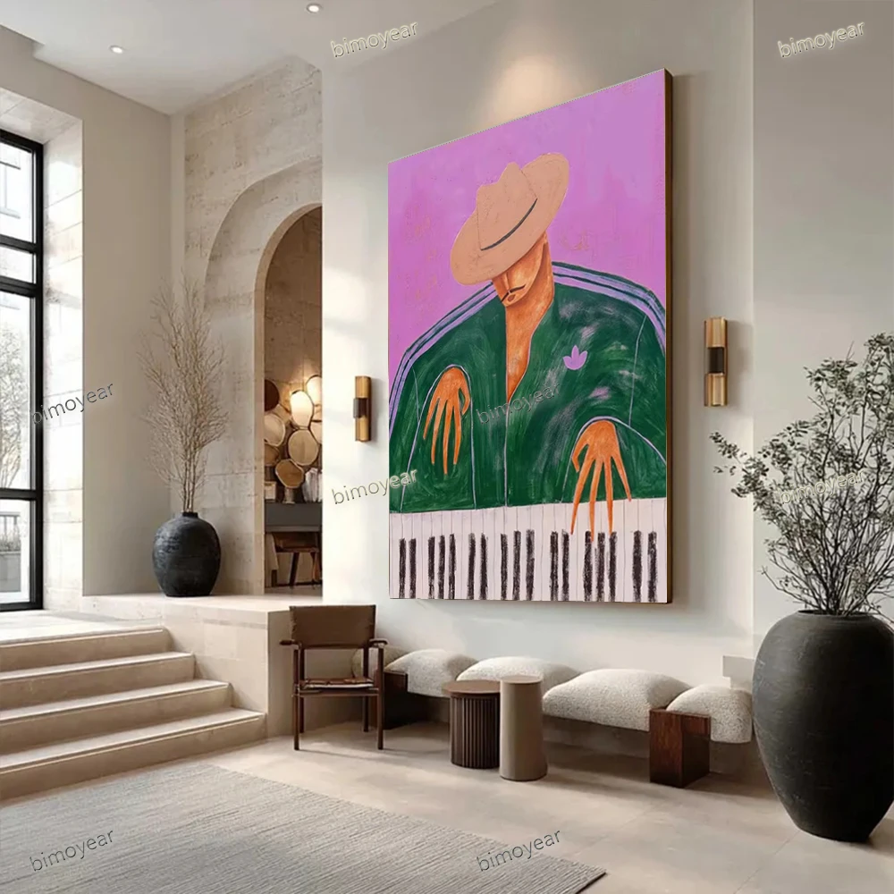 

Handmade Abstract Oil Painting on Canvas Unique Pop Figure Wall Art Picture Decor Living Room New Style Home Hanging Artwork