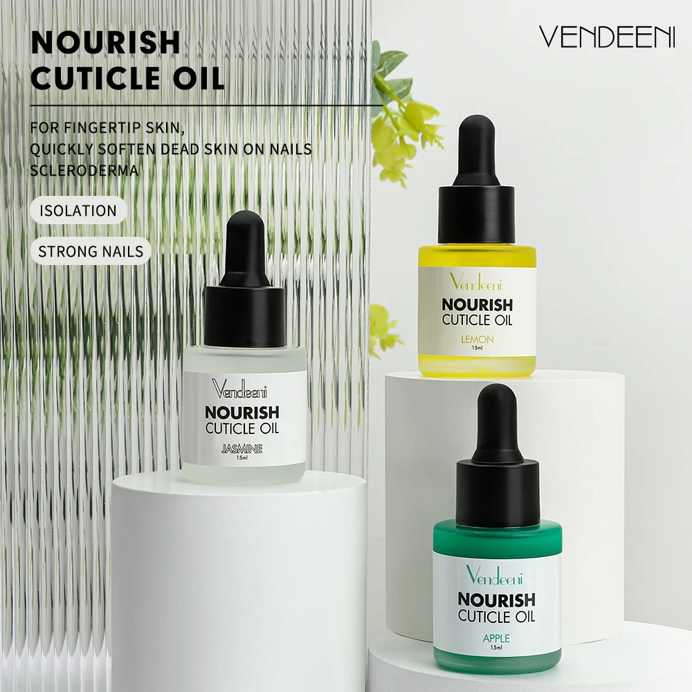 Vendeeni 15 ml/30 ml วิตามิน Cuticle Revitalizer น้ํามัน Dropper ดอกไม้ผลไม้อินทรีย์เล็บโภชนาการน้ํามันเล็บ Treatment Care น้ํามัน