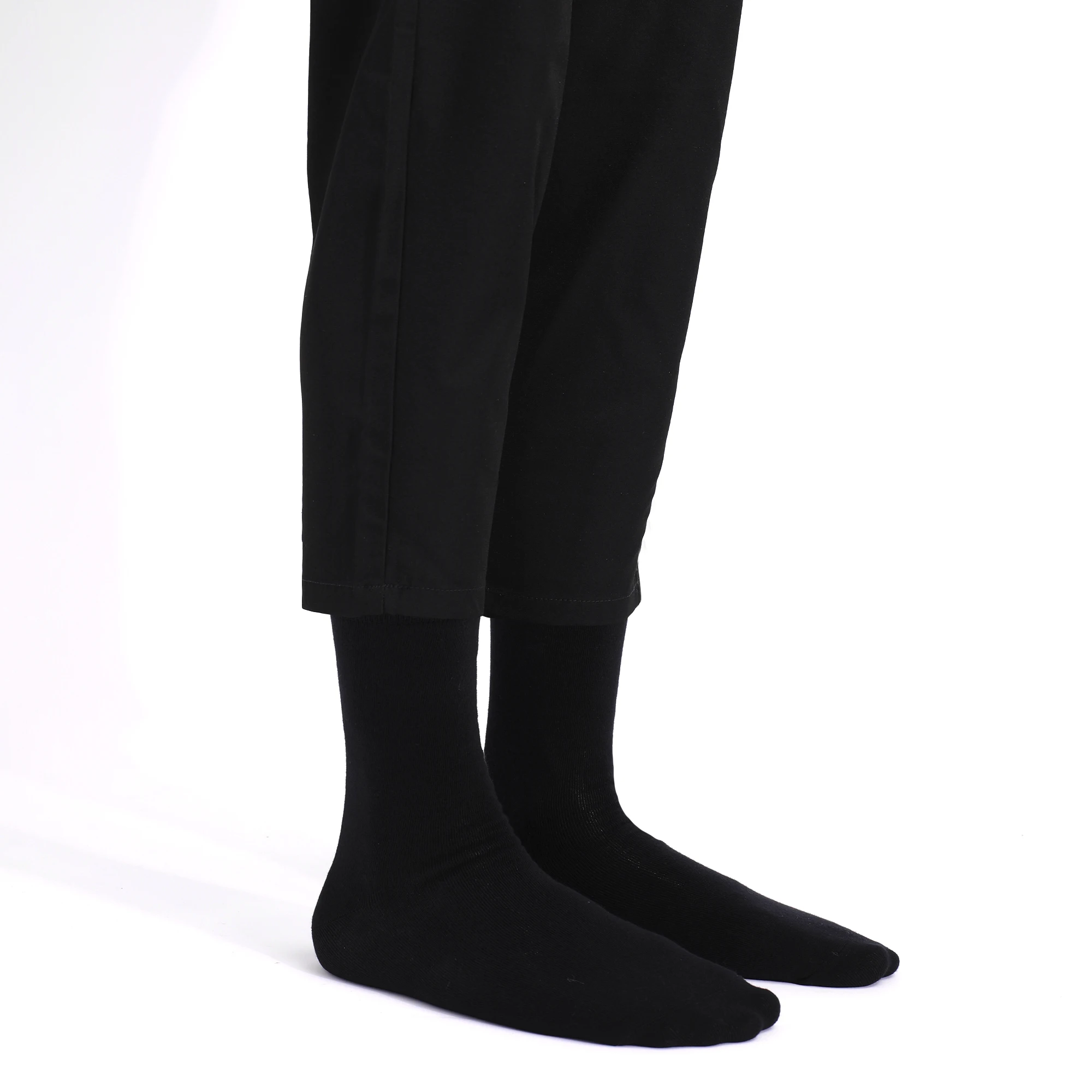 6Pairs Mens Dress Socks Black Combed Cotton Plus Size 42-48๏ผHigh Quality Crew Long Socks, Cool Breathable Casual Socks for men
