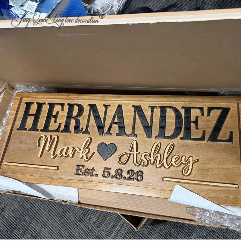 Bridal Shower Gift Personalized Wedding Gift Personalized Name SignCustom Wooden Name Last Name Established Sign Anniversary