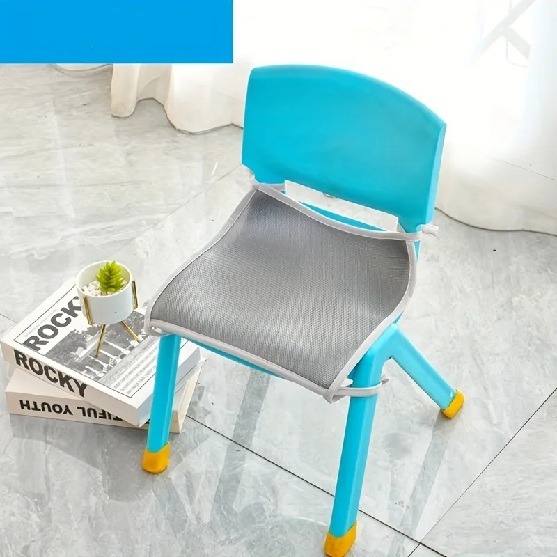 Summer Cool Ice Silk Kindergarten Chair Seat Cushion Home Breathable Baby Chair Pads Fashionable Square Small Stool Mats