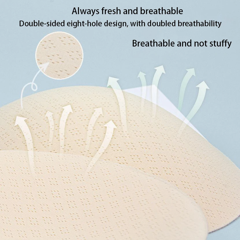 Oval-Shaped Latex-Feel Breast Pads, Comfortable and Breathable for Summer, Anti-Bump Swimsuit Inserts, Beautiful Back Sports Replacement Inner Pads