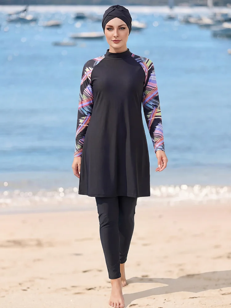 3PCS/Set Burkini Muslim Swimsuit Women's Hijab Swimsuit Islamic Swimsuit Women's Swimsuit Large Beach Wear