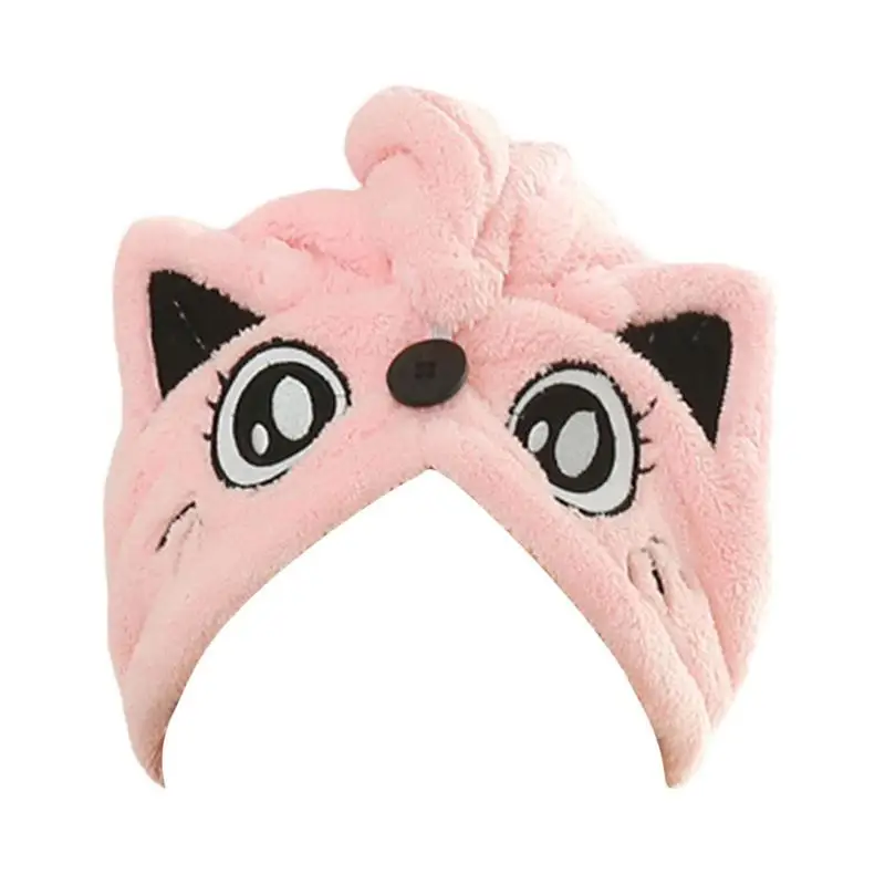 

Quick Drying Hair Towel Thickening Hair Drying Towels Lovely Animal Ear Hair Wrap Coral Fleece Absorbent Hair Dry Towel Head