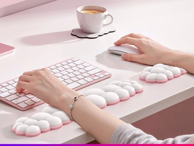 Keyboard, Hand Support, Cloud, Cotton Candy, Wrist Pad, Mouse, Wrist Support, Hand Support, Girl's Cute Wrist Tendon Sheath