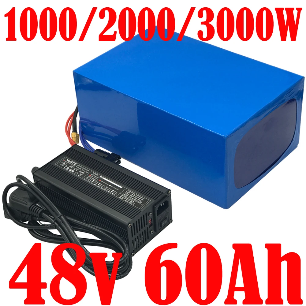 ebike battery 48v 18650 battery 48V 60Ah 50Ah 30Ah electric bike lithium battery For 3000w  2000w 1000w electric bicycle scooter