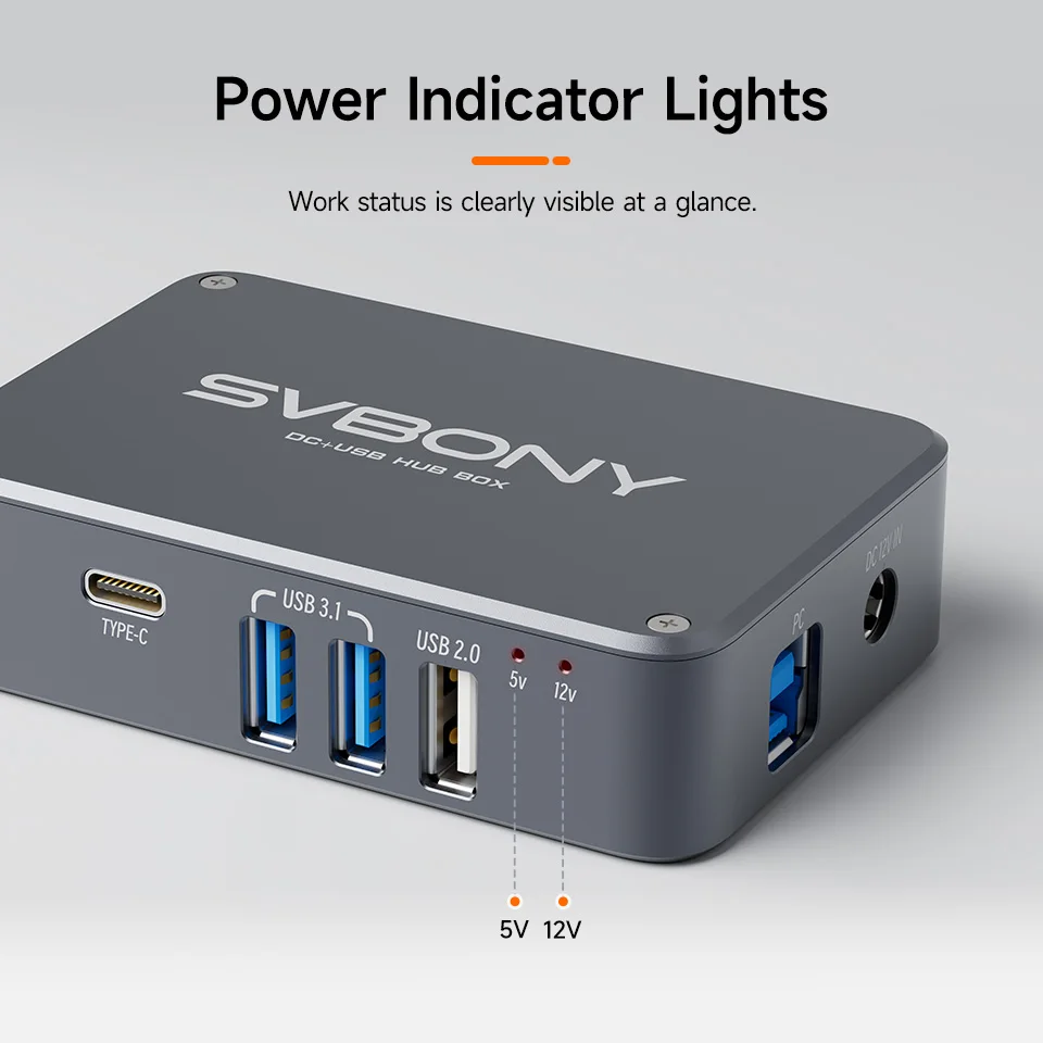 Svbony SV241 Micro DC +USB HUB Box High-speed Readout Output Type-C Interface Power Indicator Lights for Astrophotography image 3