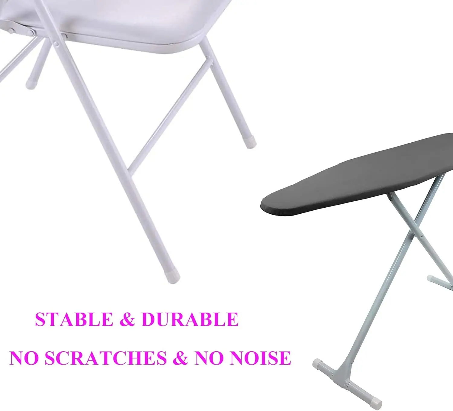 Chair Leg Tips Caps Non-Slip Rubber Leg Tips 1-1/4” Inner Diameter Chair Leg Floor Protectors Round White, 24 Pack