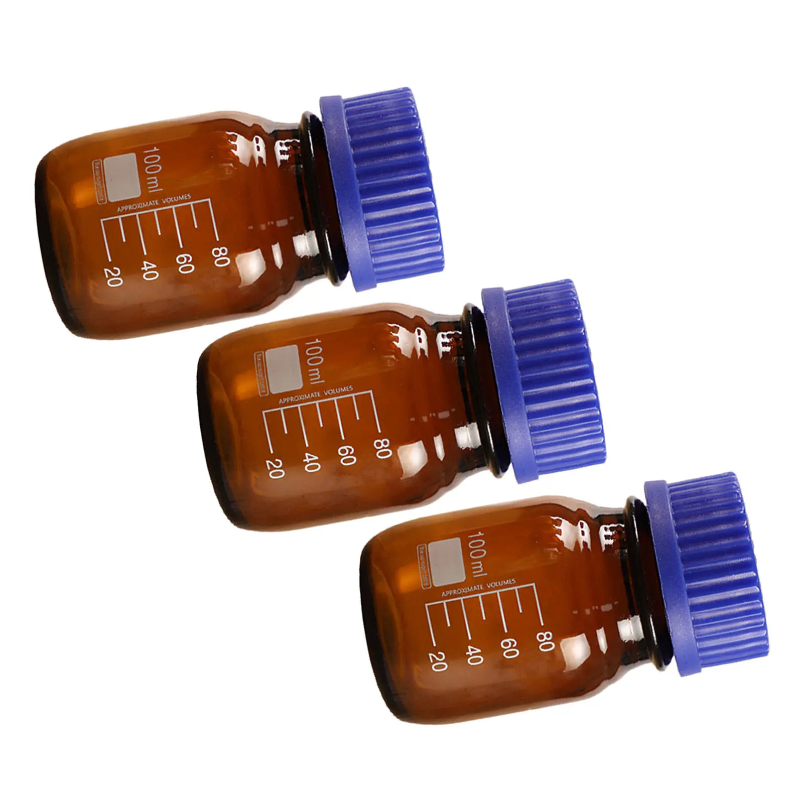 3Pcs Reagent Storage Bottles 100Ml Premium Glass Lab Bottle Excellent Sealing Performance for Sample Containment and Chemical