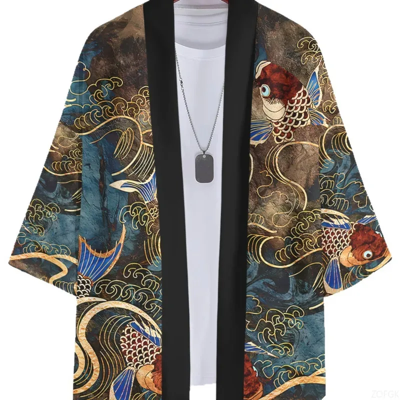 2025 Summer New 3D Printed Printed Animal Pattern Cardigan and Cross Border Kimono