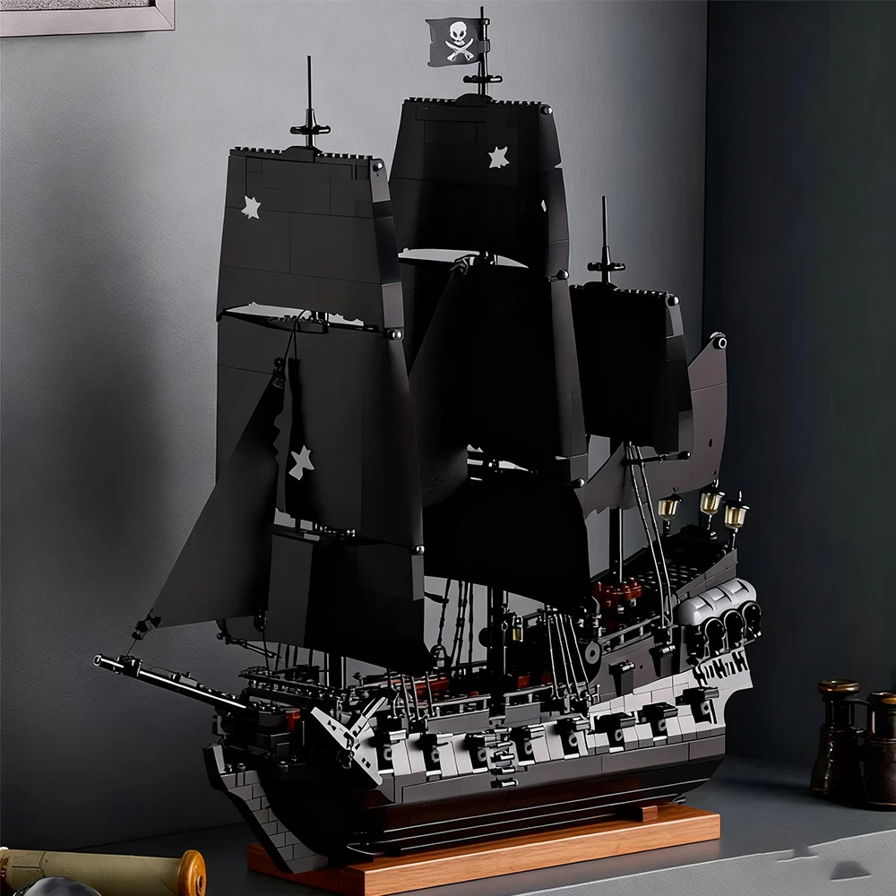 Blocos de construção chineses pérola preta navio pirata mobiliário doméstico modelo gigante montagem educacional das crianças brinquedo presente aniversário