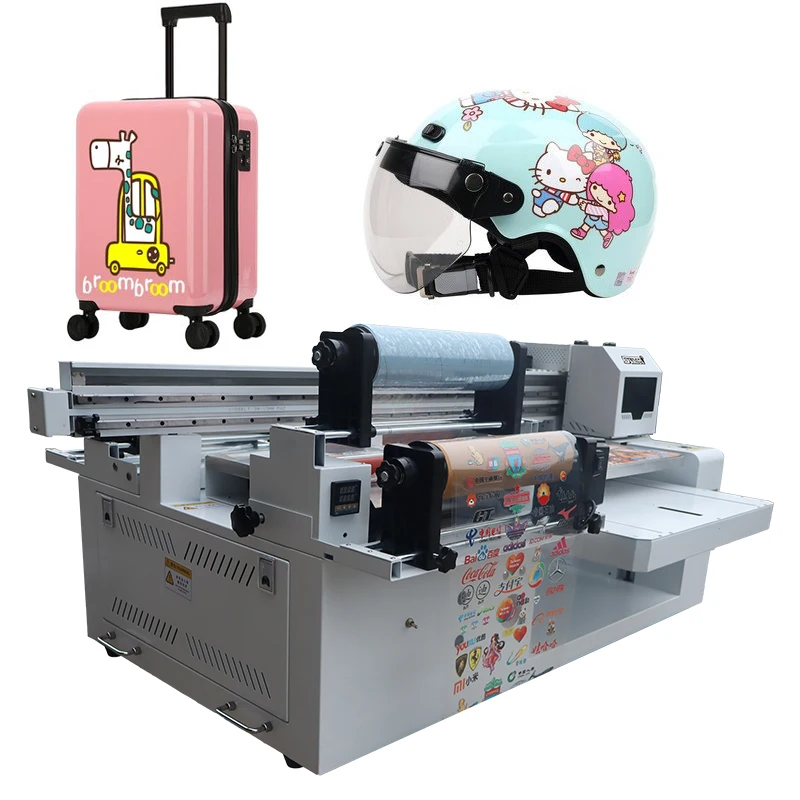 Wide format indoor use printer varnish xp600 i3200 heads for ID card printing uv roll-flatbed 2in1 printers