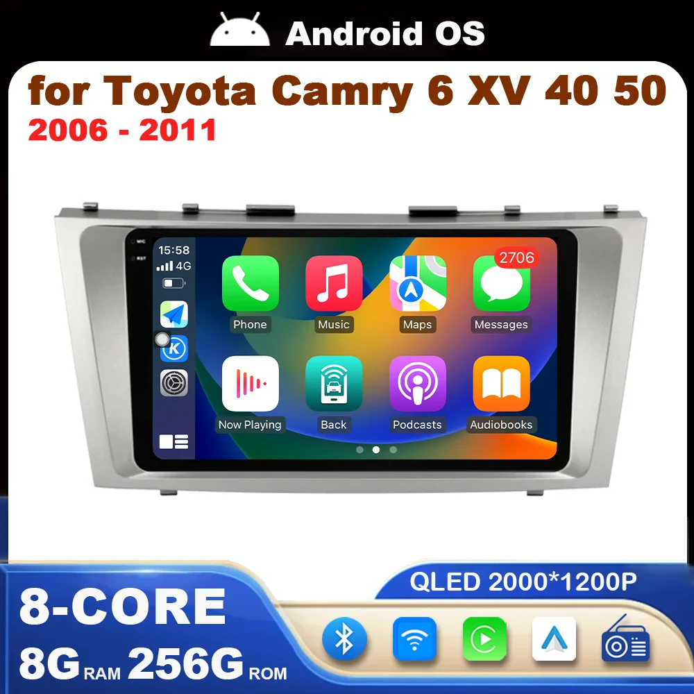 

Navigation GPS Android Intelligent System 4G for Toyota Camry 6 XV 40 50 2006 - 2011 WiFi Car Video Multimedia Player No 2 din
