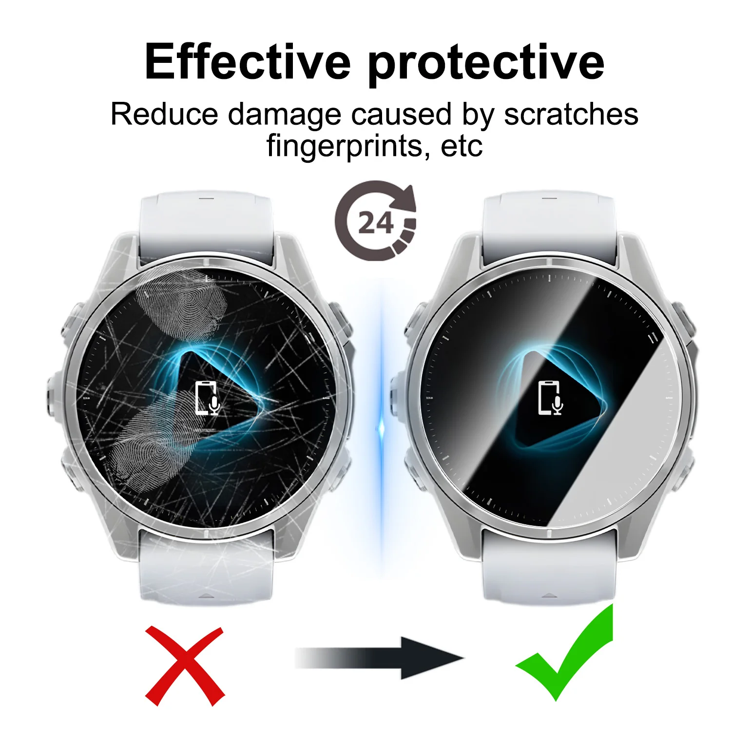 HD Tempered Glass Screen Protector For Garmin Fenix 8 Pro 8Pro Full Cover Scratch Resistant Protection Glass Film For Fenix8 Pro