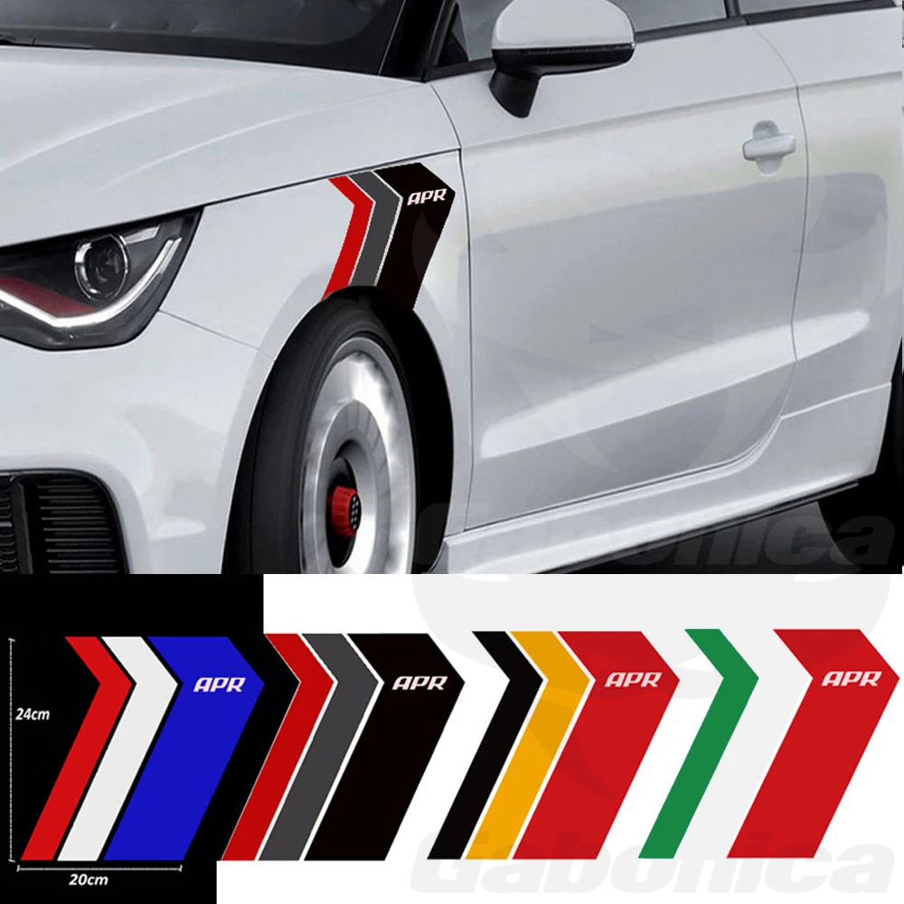 2Pcs 3Colors APR car fender sticker For Audi Sline RS Volkswagen VW GTI golf Bmw Benz Land Rover Hyundai Car Styling Accessories