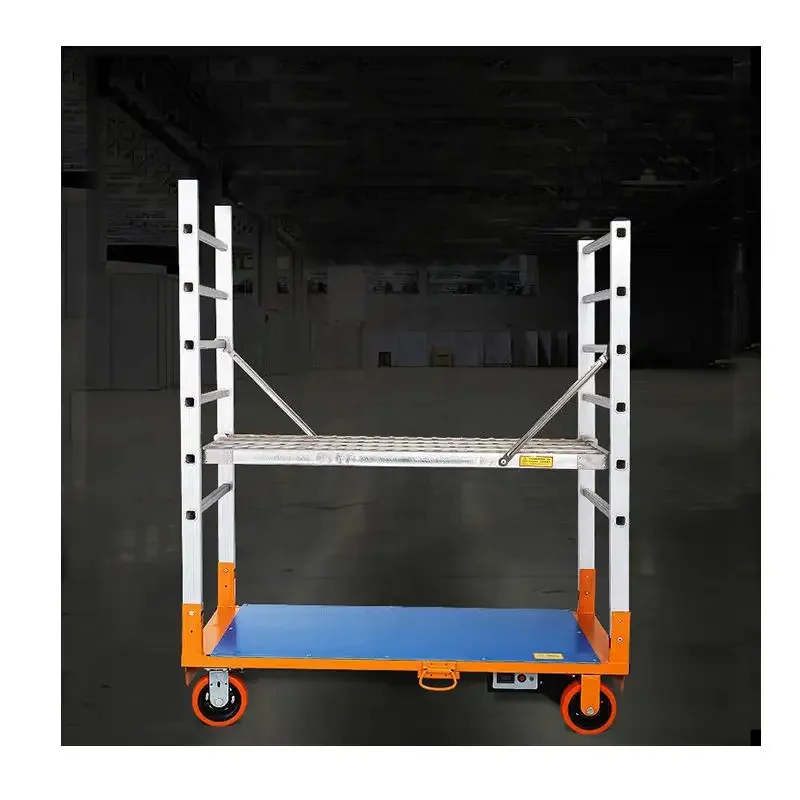 For 200kg 1.5m Mini Aluminum Electric Self-walking Scaffolding Folding Electric Lifting Scaffold Ladder with Battery