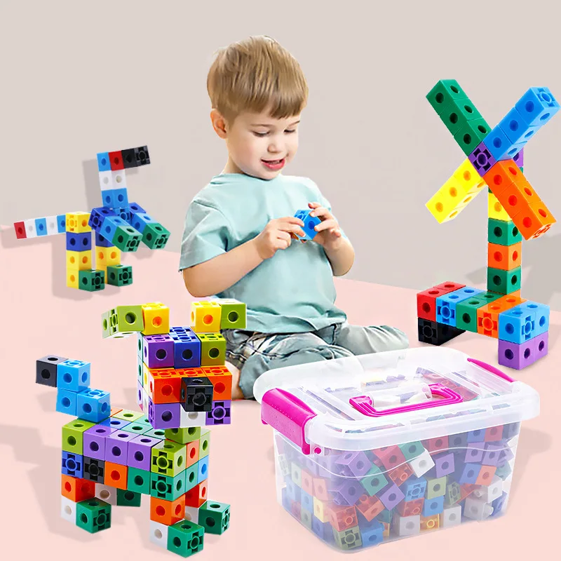 Ensemble de 100 cubes Math Link, matériel pédagogique et cubes mathématiques pour enfants de 5 ans et plus, fournitures scolaires pour la maternelle et la rentrée scolaire