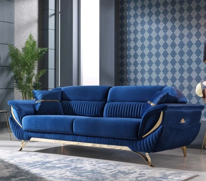 Modern Design Light Luxury Fabric Stylish Living Room Sofa 3 Seater Sofa For Home Villa