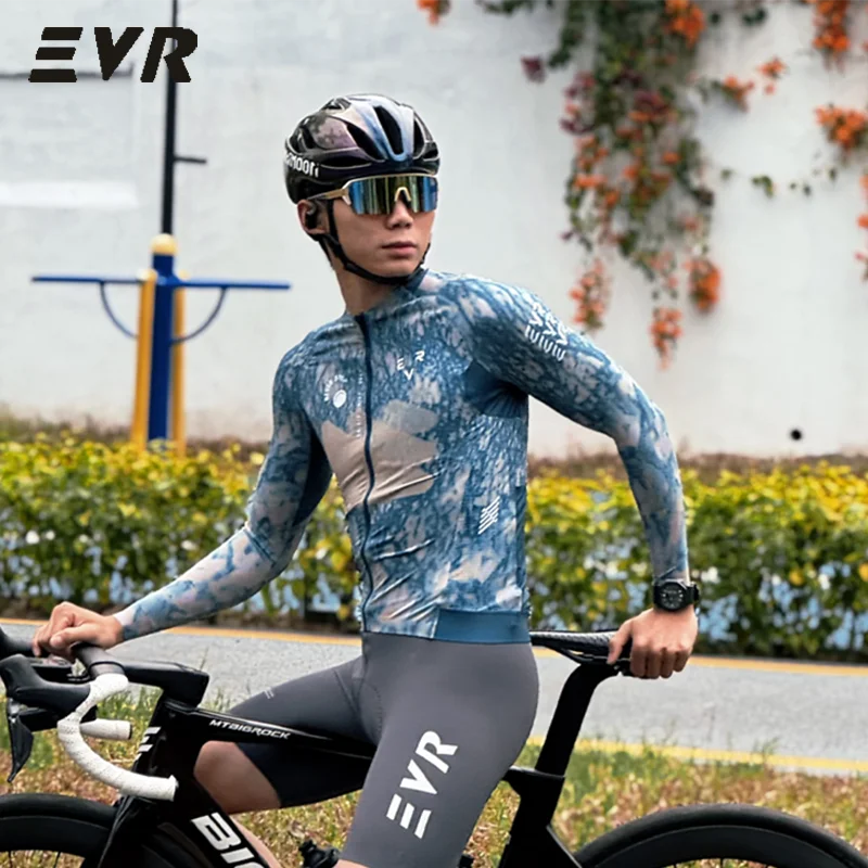 

EVR Cycling Jersey Long-sleeved Men's High-elastic Breathable Road Cycling Top Sweat-wicking Quick-drying MTB Cycling Jersey