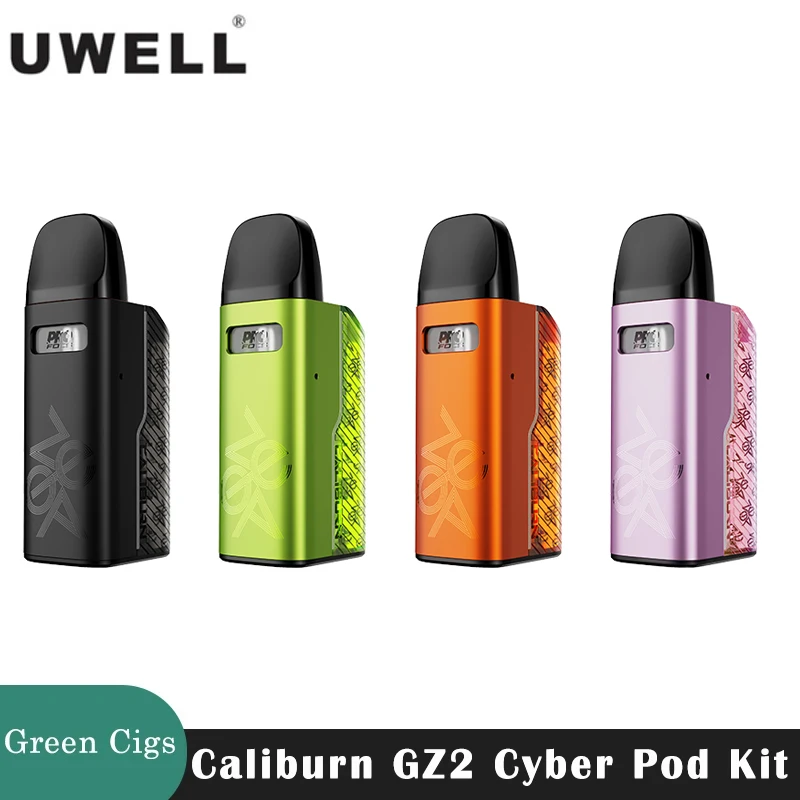 Original Uwell Caliburn GZ2 Cyber Pod Kit 17W Vape 850mAh Battery 2ml Caliburn G2 Cartridge UN2 Caliburn G Coil E Cigarette