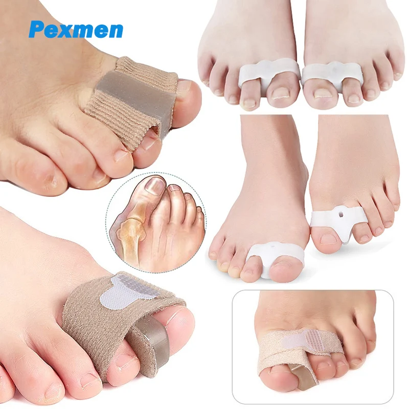 Pexmen 2Pcs Toe Separator Spacers for Overlapping and Hammer Toe Bunion Corrector Preventing Rubbing Relieve Pressure Protector