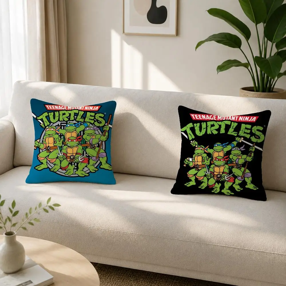 Classic Action Cartoon Franchise Teenage Mutant Ninja Turtles Soft Plushs Fluffy Throw Pillow Cases for Sofa Bedroom Home Decor