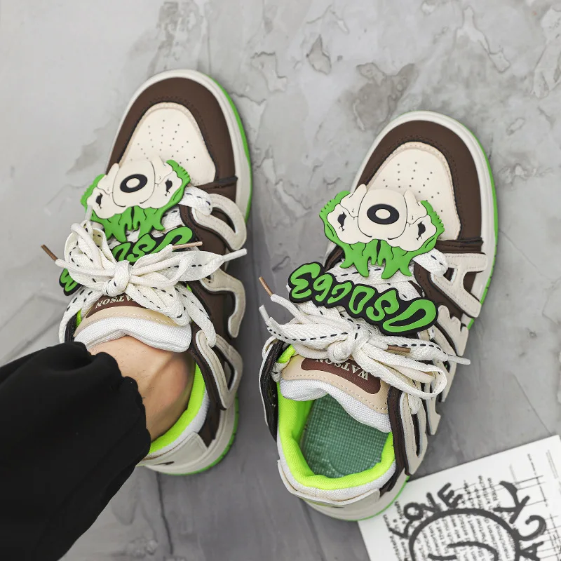 Outdoor Fashion Green Men\'s Sneakers Skate Shoes Trainers Low-top Hip Hop Designer Skateboard Sneakers for Men Women Anime Shoes