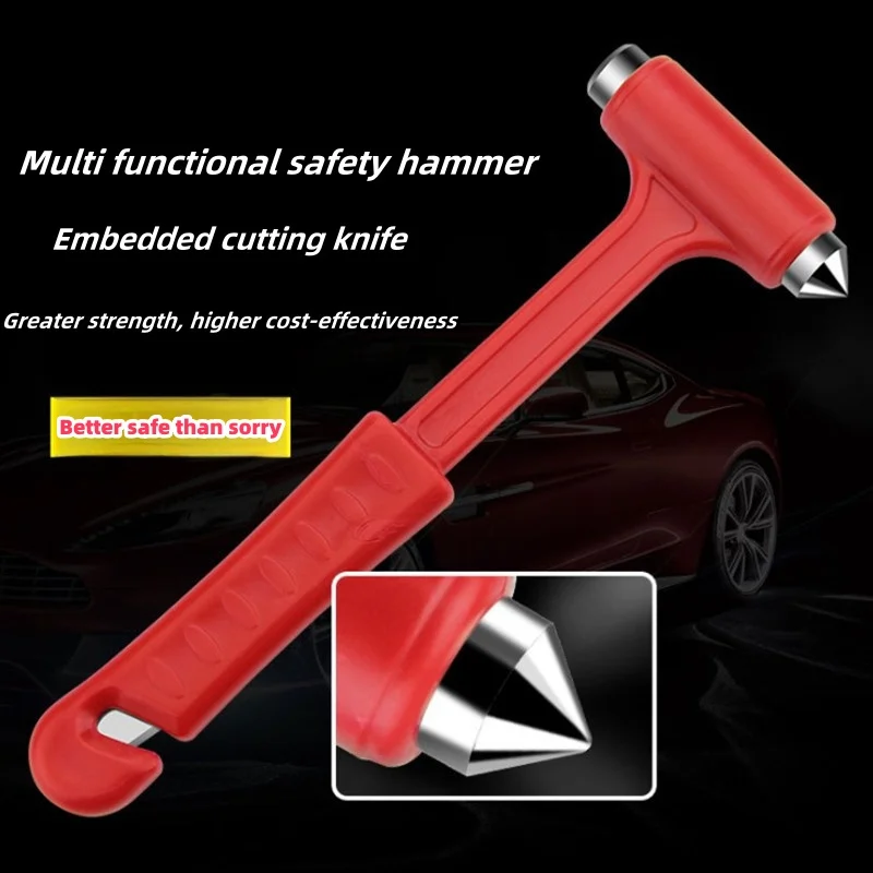 Car Emergency Safety Hammer Multifunctional 2-in-1 Seeking Growth Handle Broken Window Artifact Outdoor Emergency Hammer Cutting