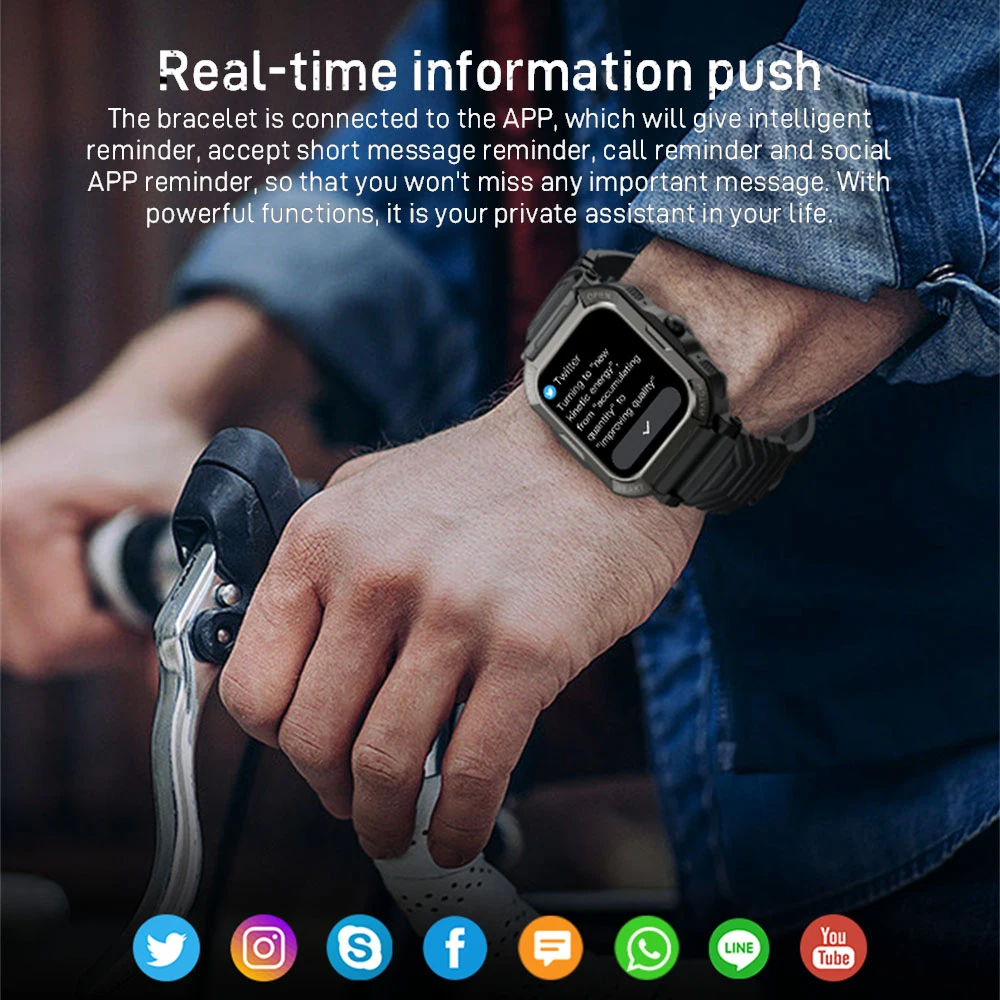 2023 NEW Men Smart Watch Bluetooth Call 1.9-Inch Fitness Bracelet IP68 Waterproof Outdoor Sports Wome Smartwatch For Android IOS