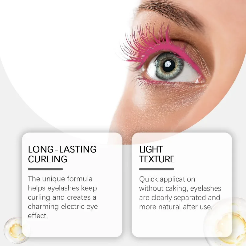 ماسكارا وردية ذات فرشاة مزدوجة 2 في 1 مكثفة للرفع والتجفيف السريع مناسبة لجميع المناسبات