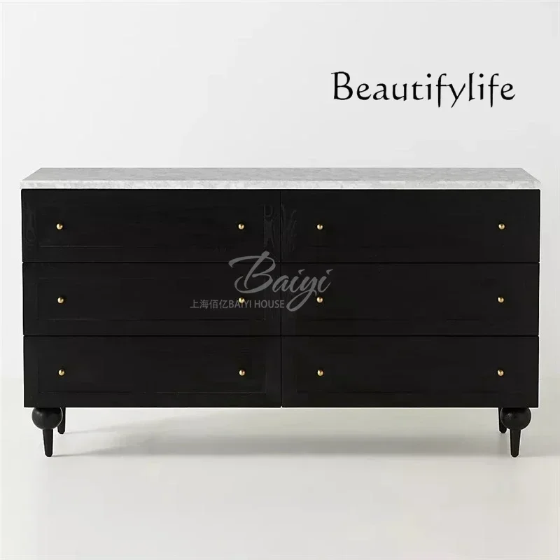 FD VB HAmerican Country Retro Style Solid Wood Bedroom Locker French Art Simple Designer O