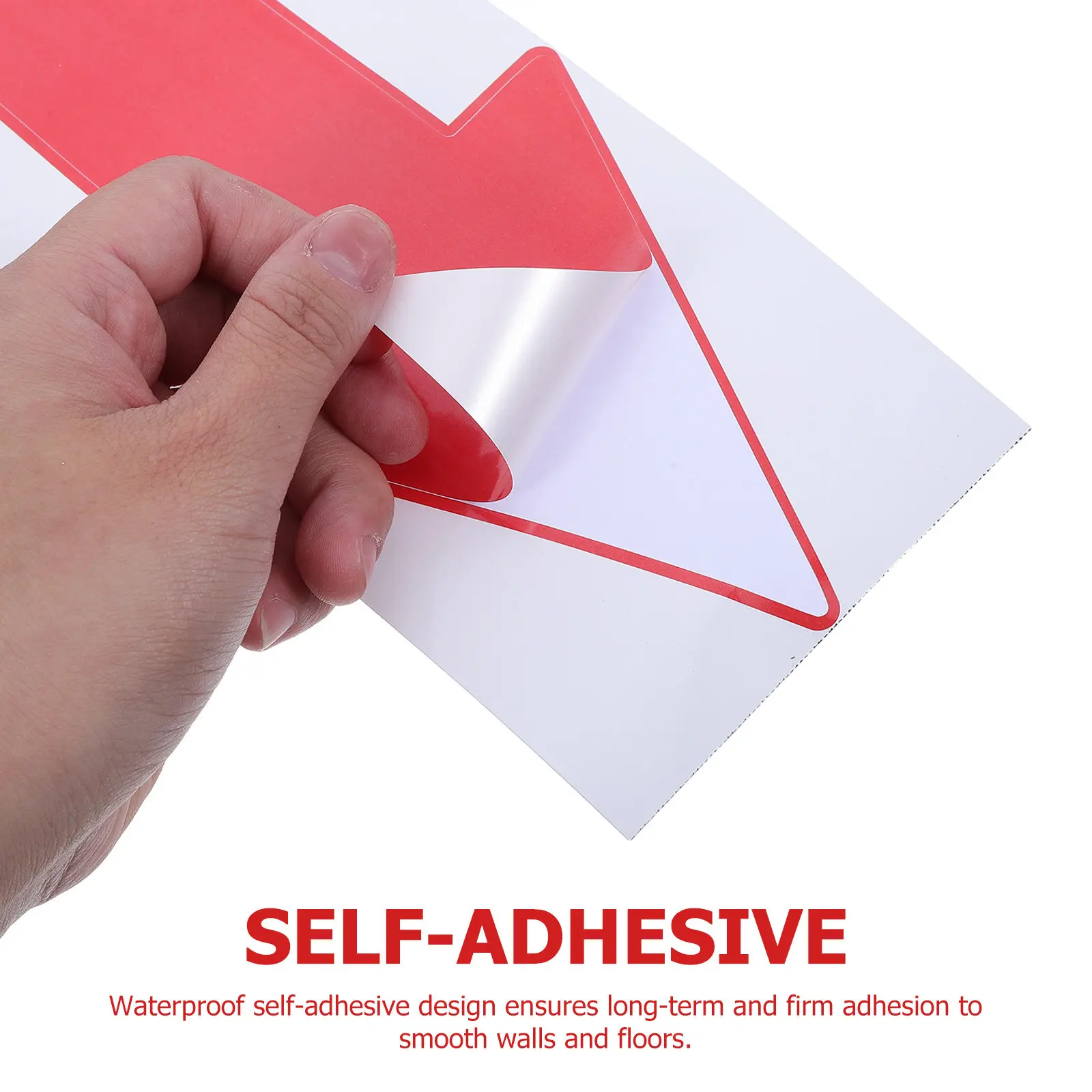 10Pcs Waterproof Direction Arrow Stickers Red 30Cm Peel and Stick Floor Wall Markers for Indoor Route Guiding Direction Sign