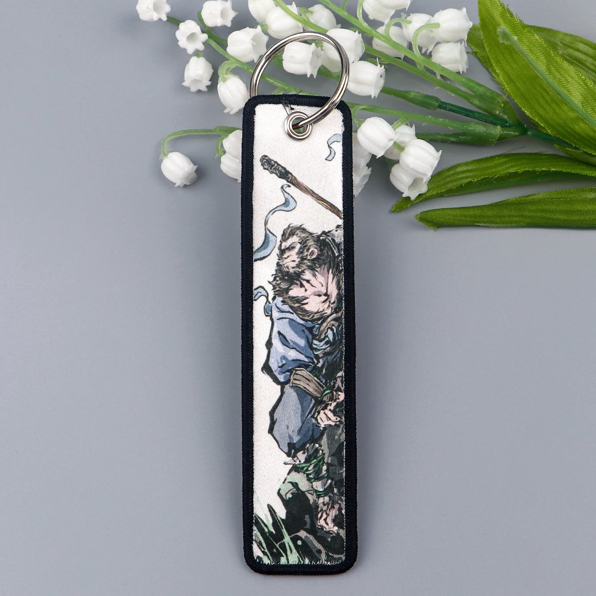 Черный миф Wukong, кольцо для ключей с вышивкой, бирка для багажа, авиационные брелоки для автомобиля, аксессуар, подвеска для подарка