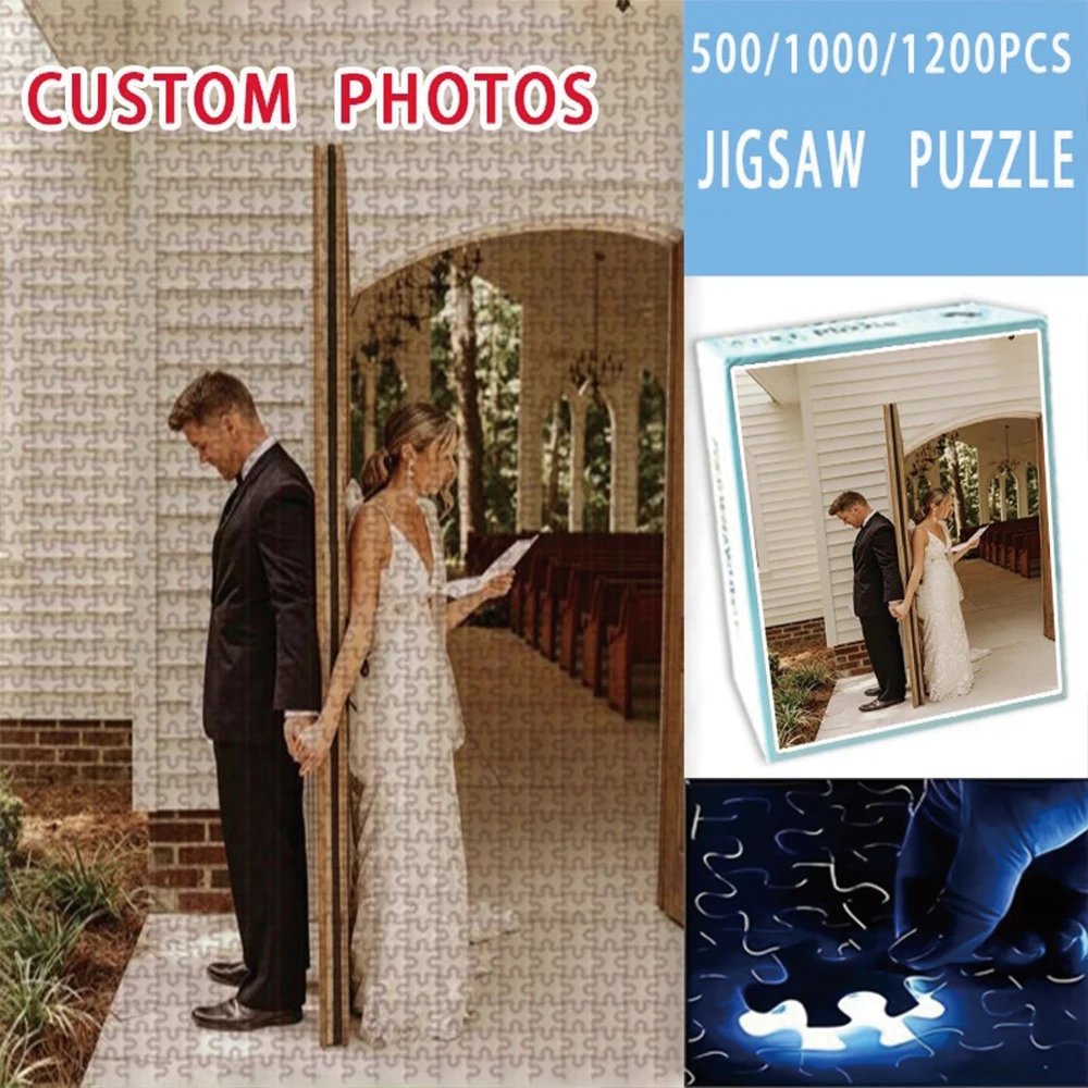 35/300/500/1000pcs Personalized Custom Photo Puzzle Family Photos Multiple Sizes Available