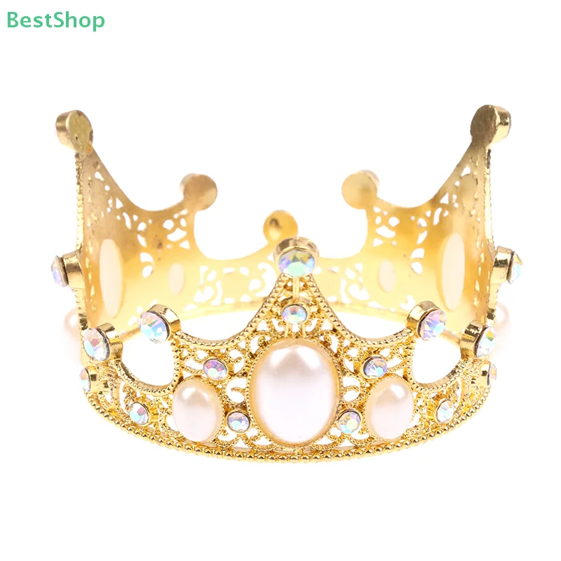 Vintage mehrfarbige Metallkrone Kuchendekoration elegante Hochzeit Prinzessin Geburtstag Dessert Dekoration Flaggen