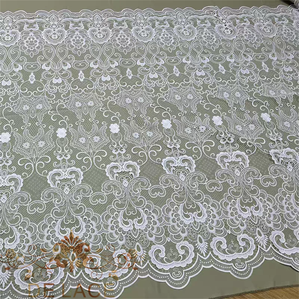Delicate Water Soluble Lace Unique Hollow Out Embroidered Fabric Wedding Dress High Quality Lace Fabric