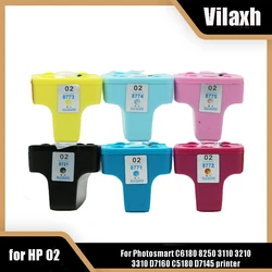 Vilaxh 02 Compatible Ink cartridge Replacement for HP 02 For Photosmart C6180 8250 3110 3210 3310 D7160 C5180 D7145 printer