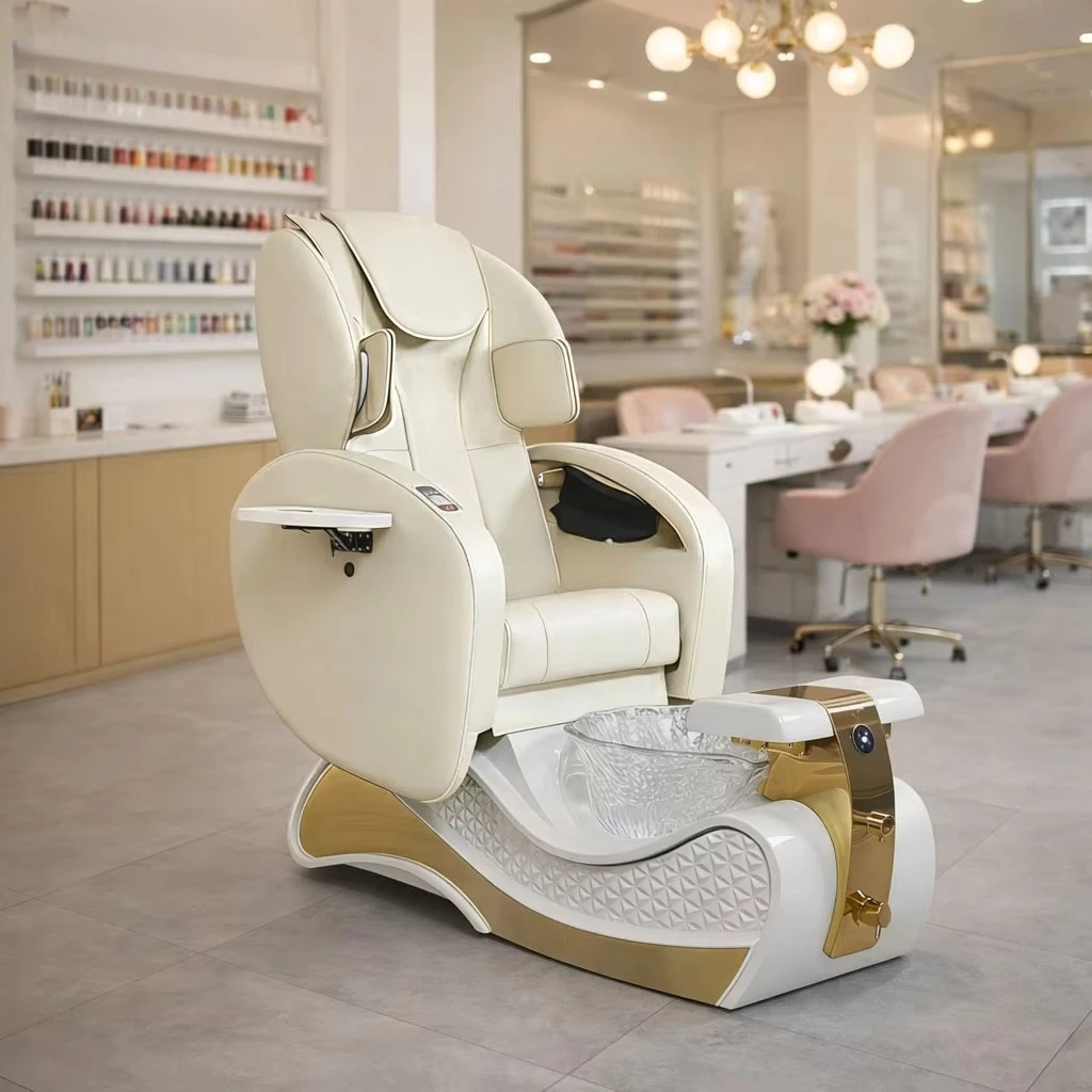 Electric Professional Adjustable Seat Massage Pedicure Chair For Nail Salon With Foot Spa Tub