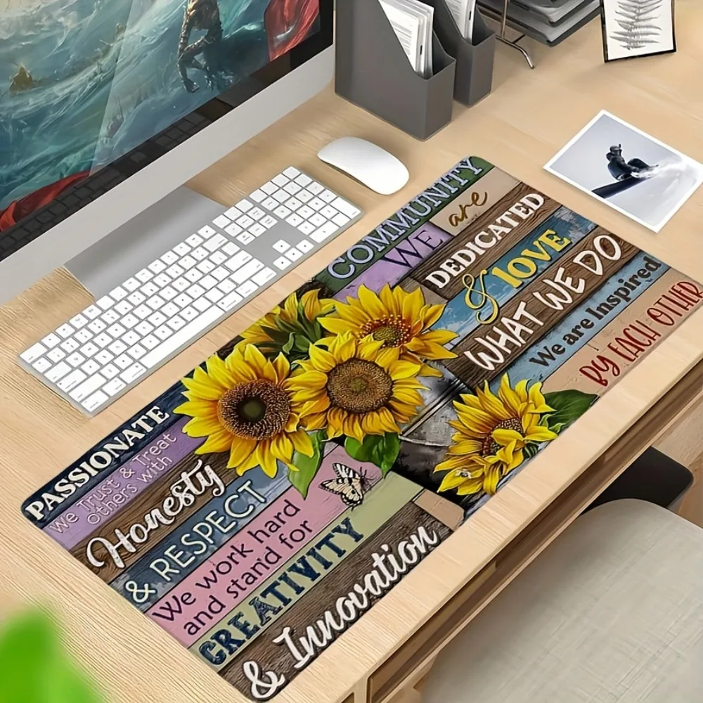 Sunflower pattern multi-functional design computer desk accessories alfombrilla de ratón xxl jul rappeur mouse mat