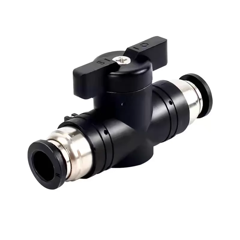 Pneumatic Valve Hand Valve Throttle Tap BUC Air Speed Control Adapter 6mm 8mm 10mm Male Thread PT 1/8 1/4 3/8 1/2 Black Fitting