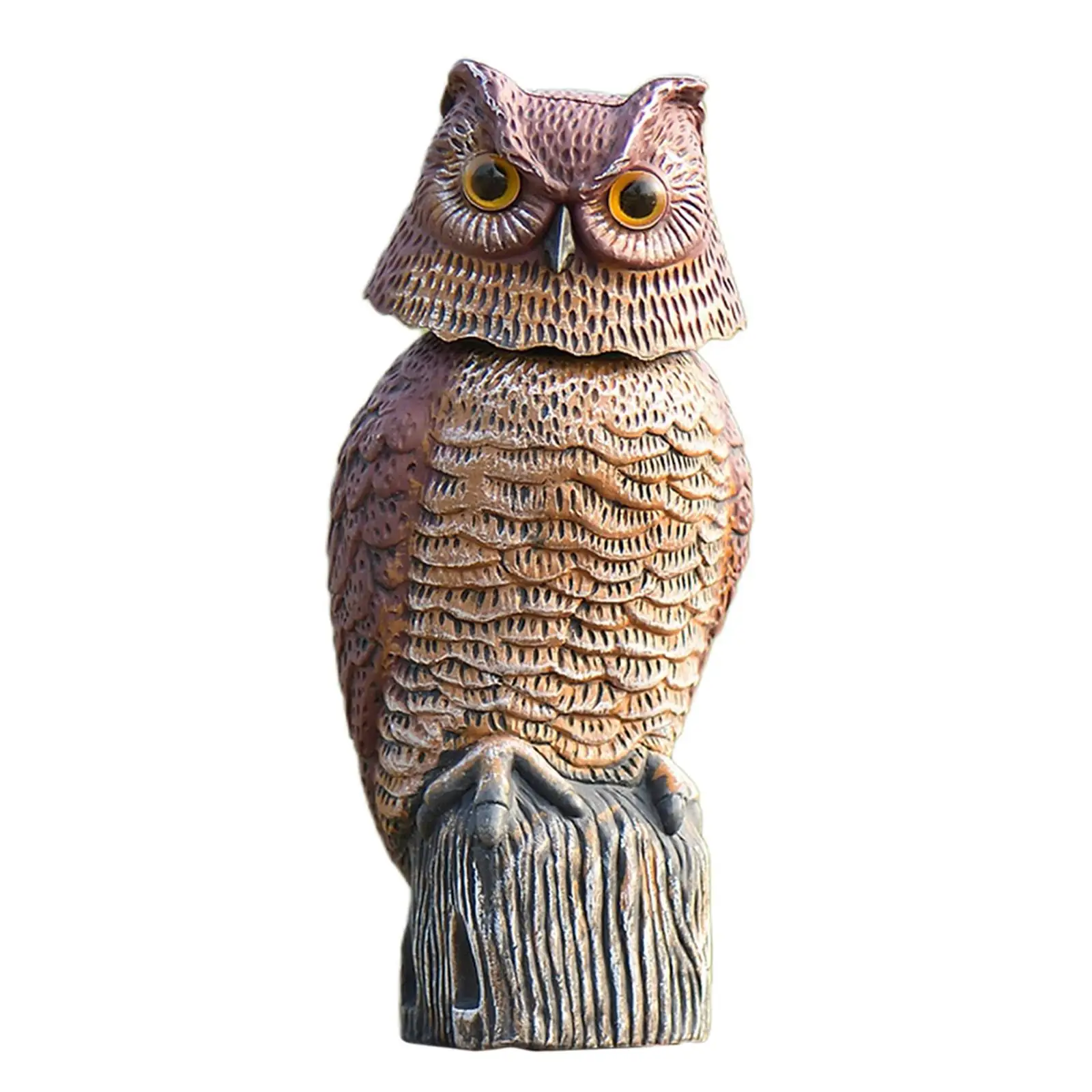 Vivid Plastic Owl Decoy for Pigeon Repellent Solar Bird Scarer Wildlife Deterrent Garden Patio Protector