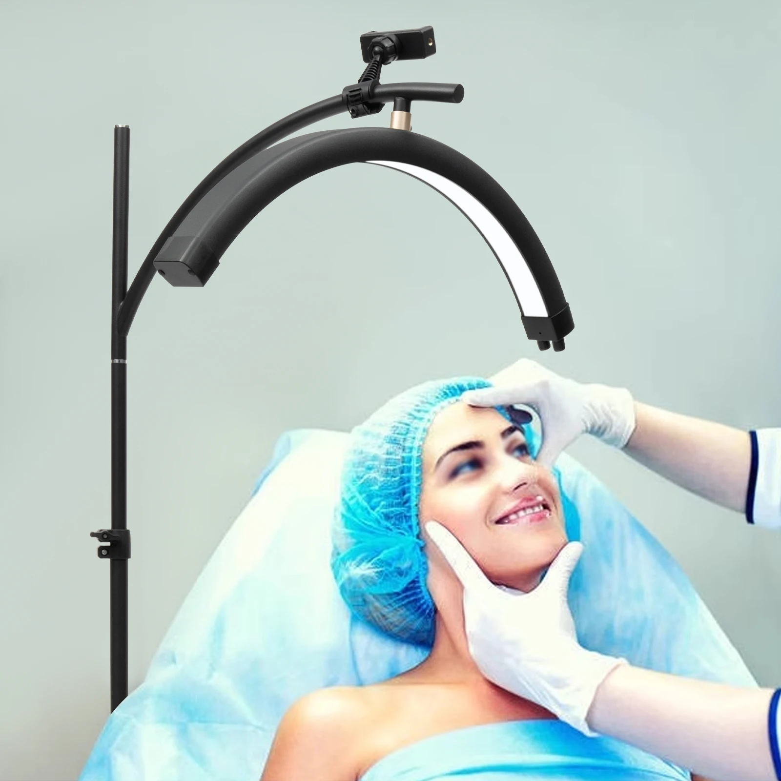 

Светодиодная напольная лампа 2400 лм для наращивания ресниц, тату-лампа, кольцевая лампа-полумесяц для тату-мастеров