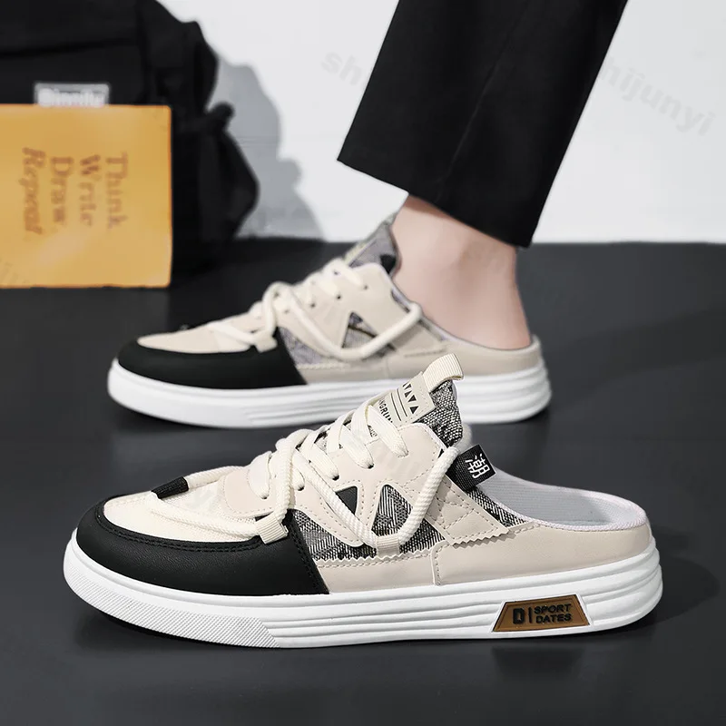 

Мужские полутапочки, модные летние мужские полутапочки на мягкой подошве, модная повседневная обувь с мягкой подошвой, кроссовки на плоской подошве, Zapatos De Hombre