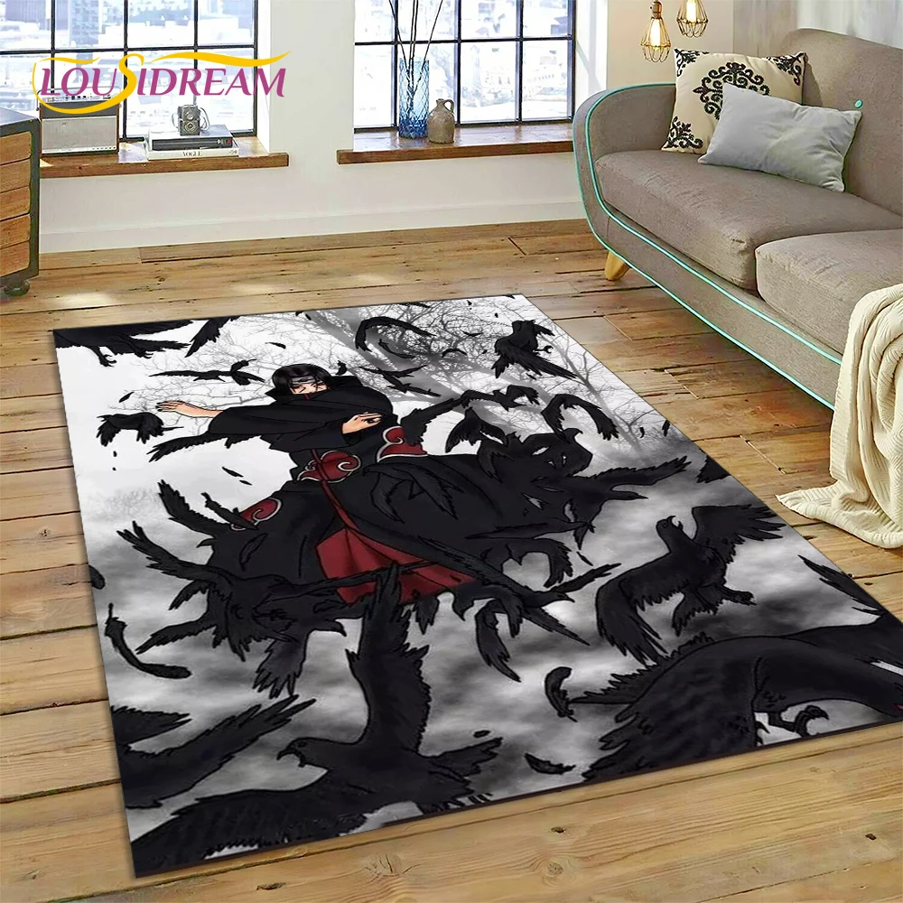 Cartoon 3D I-Itachi Japan Anime Carpet Rug for Living Room Bedroom Home Sofa Decoration,Kids Play Area Rug Non-slip Floor Mat